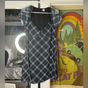 Plaid babydoll dress